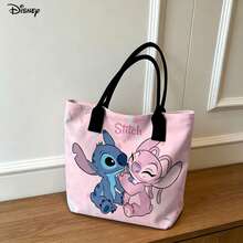 Miniso Disney "Lilo & Stitch" Hand-Carried Shoulder Laptop Bag, Stitch & Angel Character Print Shoulder Bag For Daily Use - Black - View 7