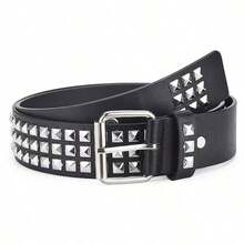 Women's Rivet Bullet Head Gothic Punk Style Casual Jeans Belt - Multicolor - View 13