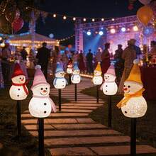 8pcs Christmas Solar Powered Snowman LED Lights, 8 Adjustable Modes, Suitable For Yard, Garden, Balcony, Lawn, Path, Fence, Patio, Camping, Wedding, Party, Christmas, B&B Decoration - Little Snowman - View 4
