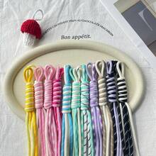 5/10/30 st Dopamine dubbelfärgade spiralflätade nyckelband, tjockt antiförlust-knutrep i nylon, lämpligt för DIY-nyckelringar, handgjorda nyckelringar och väskberlocker (slumpmässig färgkombination på repet) - Multifärgad - Visa 6