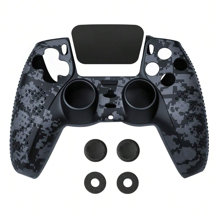 Anti-Slip Water Transfer Mosaic Pattern Protective Silicone Grip Cover Compatible With PS5 Controller - View 1
