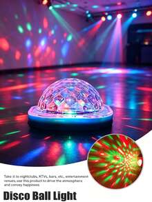 1pc Sound Activated Disco Wristband Light, Rechargeable Mini Strobe Light, Stage Party Light, Portable Colorful Wrist Light, Suitable For Christmas Family Gathering - Projector Lamp - View 2