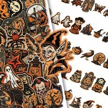 50 Buah Stiker Dekoratif Halloween Gotik Vintage Menyeramkan, Stiker PVC Tahan Air untuk Scrapbooking dan Perlengkapan Pesta Halloween - MultiWarna - View 2