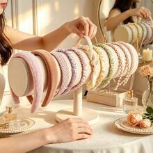 1pc Home Velvet Headband Holder Display Stand Jewelry Ornament Organizer Rack - Multicolor - View 3