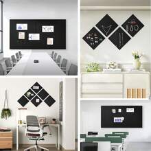6pcs Large Soft Cork Board Office Use Black Felt Board Alternative - Strip Board Wall Panel, Felt Bulletin Board Sticker Office Wall Decor, Office Use Pin Board Wall Storage Organizer - Multicolor - View 3