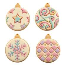 MIANXIAOXIN 1 Pc/4 Pcs Christmas Bauble Cookie Stamp Cutter Set, Snowflake Star Ornament Baking Mold - Multicolor - View 6