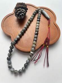 1pc 45-Bead Handmade Woven Tassel Muslim Prayer Beads, Multi-Color Tie Dye Faux Resin Tasbih - Multicolor - View 9