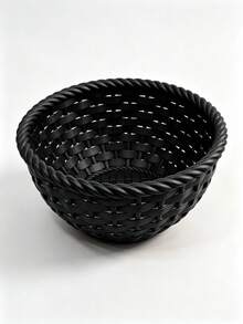 1PC 3D Plastic Woven Storage Basket, Round Decorative Storage Bowl Tray, Bathroom Countertop Small Desktop Organizer, Storage For Cosmetics, Hair Ties - Multicolor - View 9