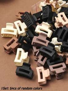 20pcs/15pcs/5pcs Matte Mini Square Hair Clips, Multifunctional Women's Hair Accessories, Beach Hair Accessories, Halloween Hair Clips - Multicolor - View 10