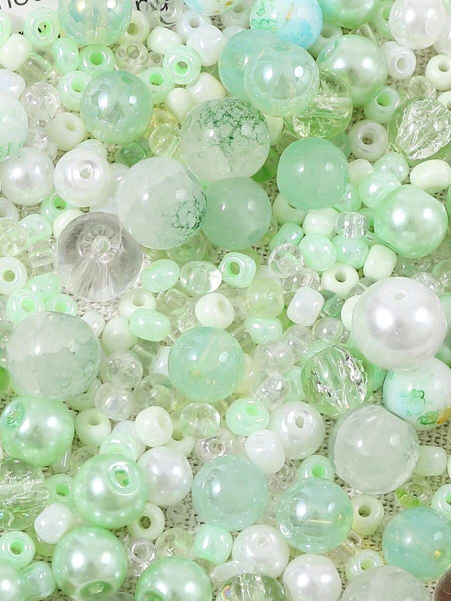 beadia 100/250g 2-10mm 綠色系列混色玻璃珠，多種款式，DIY珠寶製作、項鍊與手鍊手工藝用品，適合女性