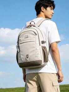 Men's Large Capacity Multi-Compartment Backpack With Reflective Strip Design, Durable And Lightweight, Suitable For Middle School, High School And College Students, Can Fit Laptop, For School, Commute, Short Trips, Travel, Outdoor Hiking, Daily Storage Bag, Gift For Boys And Boyfriends - Multicolor - View 3