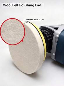 Circular Wool Felt Polishing Wheel Pad - Wear-Resistant Wool Polishing Wheel - Wool Felt Polishing Cloth Wheel Pad - For Car Polishing And Waxing, Desktop Paint Surface, Glass Surface Treatment - Available In Various Sizes - A - View 2