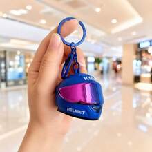 1pc Motorcycle Helmet Keychain, Creative Keychain Accessory, Bag And Wallet Decoration Accessory, Ideal Birthday Gift, Holiday Gift, Party Favor - Multicolor - View 8