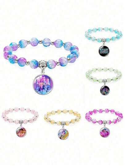 New K-POP Idol Theme Party Decorated Style Bracelet Cartoon Anime Image Anime Figure Rumi Mira Zoey Image Jewelry Accessories Originality Christmas Party Small Gifts