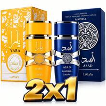 2x1 Perfumes Árabes Lattafa 100ML – Yara Tous + Asad Zanzibar - Gourmets cálidos y dulces - Ver 2