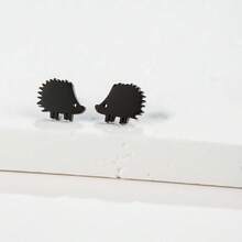 1 Pair Minimalist Hedgehog Earrings Cute Animal Ear Jewelry Tiny Hedgehog Earrings Gift For Animal Lovers - GED365 - View 12