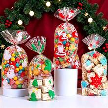 50pcs/Pack Christmas Party Gift Candy Cookie Baking Bags Transparent OPP Bags With Twist Ties - View 10