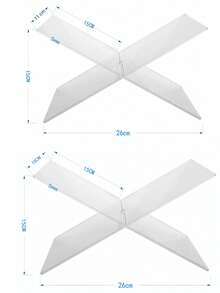 1pc 11.8*4.33 Inch/12.21*5.91 Inch Acrylic Reading Stand (Please Peel Off The Protective Film Before Use), Transparent And Black X-Shaped Bookshelf, Desktop Display Rack, Magazine And Book Holder Stand, Creative Desktop, Textbook And Photo Album X-Shaped Display Rack, Suitable For Cookbooks, Art Books, Diaries, Magazines - Durable PMMA Material - Multicolor - View 19