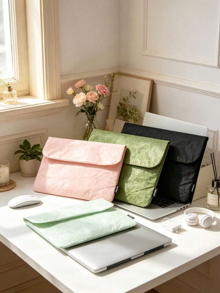Fashionable Solid Color Envelope, Laptop Protective Cover, Shockproof, Waterproof,Lightweight Storage Bag,Flip Cover,Tablet Protective Cover,Inner Bag - Multicolor - View 1