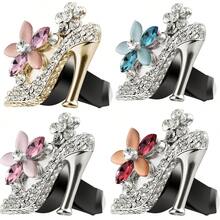 1pc Shiny Crystal High Heel Car Air Vent Clip, Crystal Handbag Car Fragrance Air Vent Clip Pendant, Rhinestone Diffuser Air Vent Clip, Shiny Car Air Conditioner Decoration, Exquisite Christmas Gift, New Year Gift, Exquisite Gift For Friends - Rhinestone Air Vent Ornament - View 1