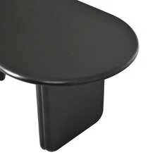 Black Oval MDF Coffee Table, 99*50*40 Cm Living Room Table, Stable Coffee Table With Decorative Legs, Load Capacity Up To 40 Kg, Modern Coffee Table For Living Room And Lounge - Black - View 10