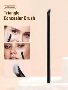 SEPROFE Small Triangle Concealer Brush, Curved Design Precision Makeup Brush, Perfect For Corner And Outer Eye Details, Ultra Fine Fiber For Natural Flawless Finish, Daily Facial Makeup Tools - Black - View 2