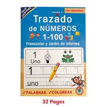 Lachilly Spanish Number Tracing Workbook 1-100, 32 Pages Preschool Kindergarten Number Writing Practice Book, Children Handwriting Number Learning, Spanish Language Learning Material - Multicolor - View 5