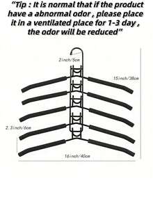 5-Tier Clothes Rack Maximize Your Closet Space With This Multi-Layer Folding Clothes Rack Hook! Multi-Functional Clothes Rack, 5-Tier Metal Foam Clothes Rack Detachable High-End Magic Anti-Slip Multi-Functional Storage Organizer Clothes Rack (Anti-Slip Sponge May Deform, Please Consider Carefully If You Mind) - Black - View 3