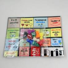 1pc Adult Drinking Game Mat With Game Pieces, Multi-Functional Party Entertainment Set, Suitable For Night Games, Birthday Parties, Family Gatherings And Casual Get-Togethers, Birthday Party Supplies - Party Board Games - View 10