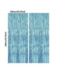 2 Packs Photo Booth Backdrop Metallic Foil Fringe Curtains, Large Square Rain Curtains, Backdrops, Suitable For Birthdays, Wedding Seasons, Parties, Graduation Ceremonies, Mother's Day, Various Party Decoration Backdrops - Multicolor - View 2