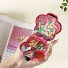 Creative Flower Divided Storage Box Pendant Jewelry Box Plastic Dopamine Storage Box Ring Portable Sealed Multi-Function Portable Pill Box, Dopamine Style Pill Mini Flower Storage Box - Multicolor - View 4