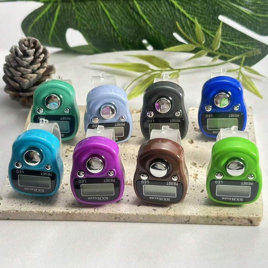 LED發光手指環電子計數器,便攜式手指計數器,齋月祈禱誦經計數器,齋月迷你手持計數工具,多色可選 - 多色 - 查看 1