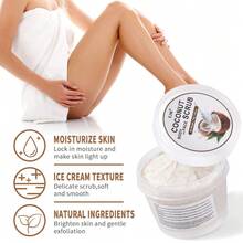 Coconut Foot Scrub, Mild Salt Grains Exfoliates Dead Skin, Deep Cleansing For Body Hands Feet, Gentle And Easy Rinse, Unisex For All Skin Types, Leaving Skin Smoother - Coconut - View 4