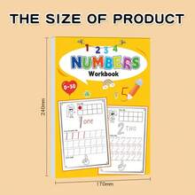 Calligraphy Practice Book 32 Pages Learning To Write Numbers 0-30 Children Kindergarten Workbook - Yellow - View 6