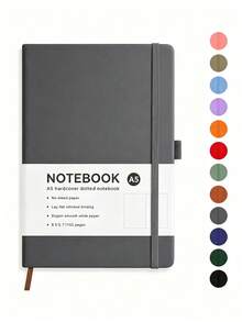 1pc A5 Hardcover Dot Grid Notebook (192 Pages Bullet Journal), With Elastic Band And Pen Holder, Portable Design, Suitable For Writing, Planning, Journaling, School, Office And Learning - A5 - View 17