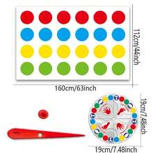 1pc-Body Game Mat, Classic Floor Party Game For Family, Hand And Foot Balance Twisting Game, Indoor Outdoor Interactive Game For Party Birthday Gathering - Multicolor - View 9