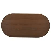 طاولة قهوة بيضاوية 100*49*35 سم من خشب MDF، طاولة غرفة المعيشة مع رف، طاولة جانبية، طاولة أريكة، طاولة قهوة، طاولة شاي، طاولة قهوة حديثة مضلعة لغرفة المعيشة - لون خشب الجوز - مشاهدة 8