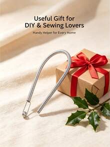 Spring-Loaded Drawstring Threader, Flexible Metal Sewing Elastic Cord Tool For Hoodies, Sweatpants, Jackets, Skirts, Easy To Re-Thread, DIY Home Craft Gift, Stress-Relieving Sewing Assistant - Cord Threading Tool - View 7
