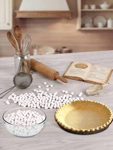 Ceramic Pie Weights Reusable 10mm Baking Beans Pie Crust Weights Natural Ceramic Stoneware With Wheat Straw Container - View 9