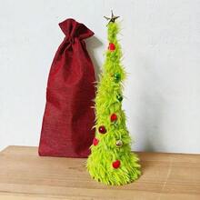 Christmas Desktop Bendable Christmas Tree, Green Plush Christmas Tree, Christmas Tree Desktop Decoration, Party Table Centerpiece (No Light Strip, No Glow, No Ladder) - Multicolor - View 14