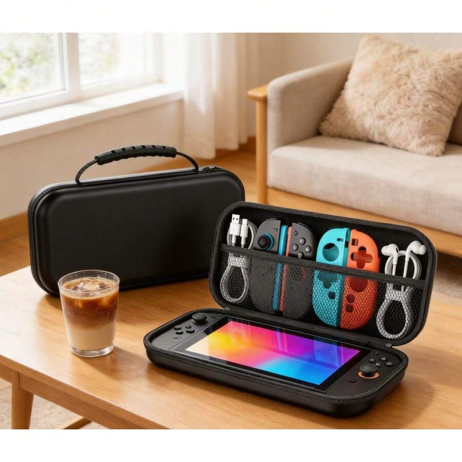 Switch 2 Storage Bag, Hard Shell Travel Carrying Case For Switch2/Switch OLED/Switch/Switch Lite, With Multiple Storage Pockets, Can Store Console Accessories And Games, Lightweight And Compact, Includes 10 Game Card Slots