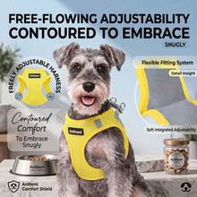 DomKim Anti-Pull Reflective Dog Harness And Leash Set, Escape-Proof Cat Harness With 1.5m Leash, Adjustable Breathable Mesh Pet Vest, Night Reflective Strip, Suitable For Small Dogs, Medium Dogs And Cats Outdoor Walking - Yellow - View 7
