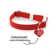 Personalized Custom Pet Anti-Lost Engraved ID Tag + High Elasticity Adjustable Collar, Pet Accessories, Personalized Custom Pet Heart-Shaped Ornament, Suitable For Small And Medium Cats And Dogs - Multicolor - View 29