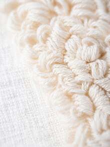 1件/2件波西米亞風簇絨抱枕套，奶油色雪尼爾刺繡靠墊套，抽象幾何線條枕套，適用沙發床，四季通用中性家居裝飾 - 米色 - 查看 5