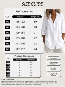Women's Plus Size Solid Color Long Sleeve Collared Button Front Shirt Blouse White, Work To Weekend - White - View 8