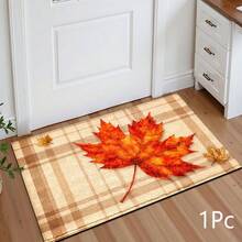 2D Autumn Maple Leaf Pattern Printed Long Runner Rug Series, Indoor Entrance Mat, Bedroom Bedside Mat, Kitchen Long Mat, Suitable For Living Room, Laundry Room, Bathroom - Multicolor - View 12
