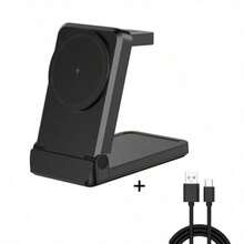 3-In-1 Magnetic Wireless Charging Station, Compatible With IPhone 16/15/14/13/12 Series, MagSafe Fast Charging Stand, Compatible With AirPods 4/3/Pro/Watch, Foldable Travel Charging Dock - Multicolor - View 14