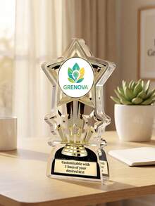 1pc Custom Star Acrylic Trophy, Custom Photo And Text,Personalized Award Trophy For Competition, Sports, Office Employee Recognition, Graduation Ceremony Prize - Multicolor - View 5