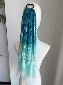 1pc 24inch Wig Bubble Love Braid Ponytail Female Imitation Hair Fried Dough Twists Braid Wig Ponytail - Multicolor - View 11