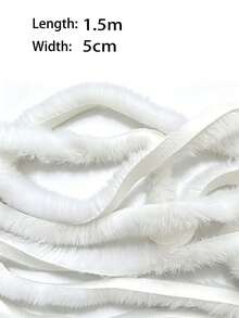 10/5/1pc Faux Rabbit Fur Trim Ribbon, White Fluffy Plush Sequin Edge Trim For Christmas Tree Decoration, Wreath Garland, Gift Wrapping, Table & Window Display, Winter Party DIY Home Holiday Decor - Multiple Styles - View 10